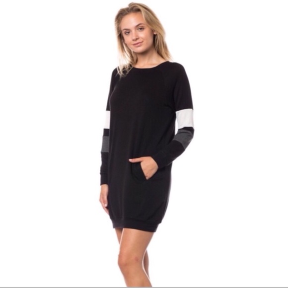 Terry Striped Long Sleeve Dress - Picture 3 of 6